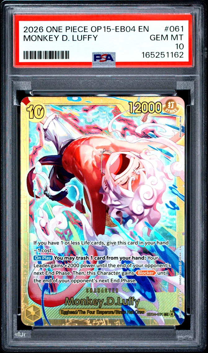 2026 #061 Monkey D. Luffy PSA 10 One Piece OP15-EB04-Adventure on Kami's Island