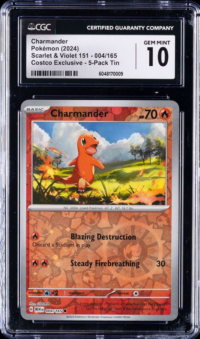 2024 #004 Charmander CGC 10 Mew EN-151 Pokemon