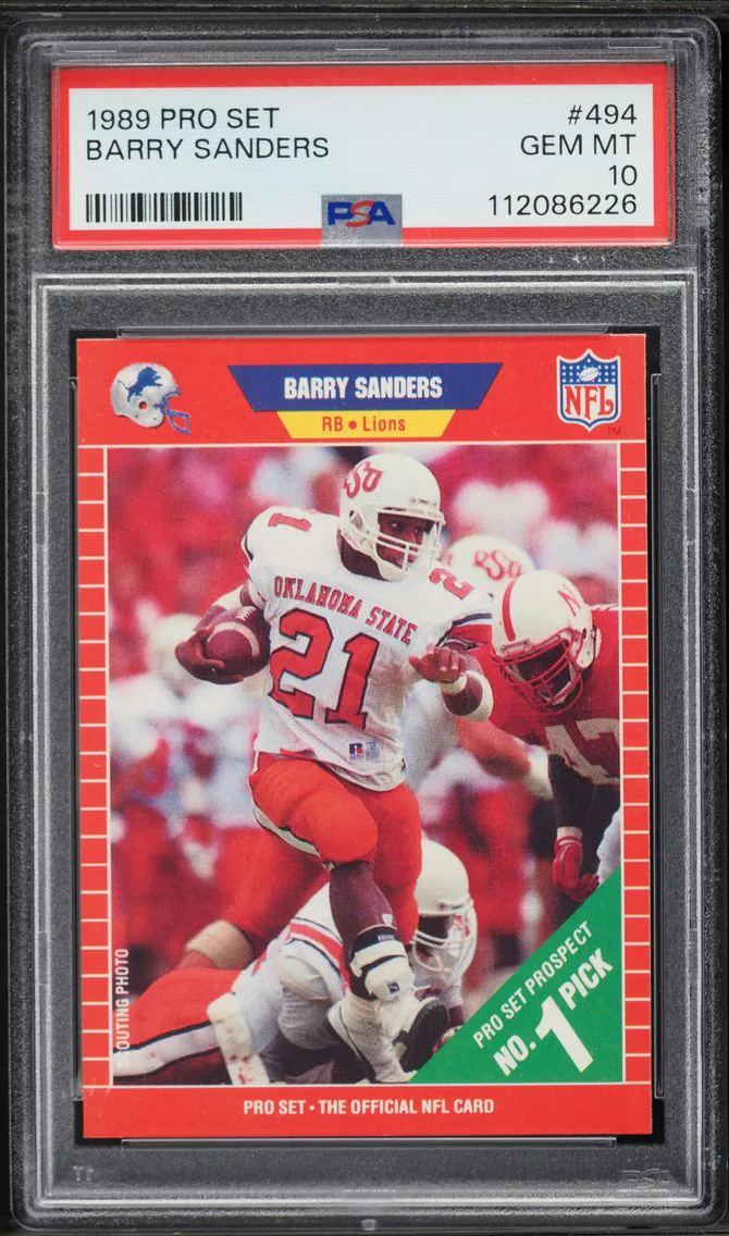 1989 #494 Barry Sanders PSA 10 Pro Set Football