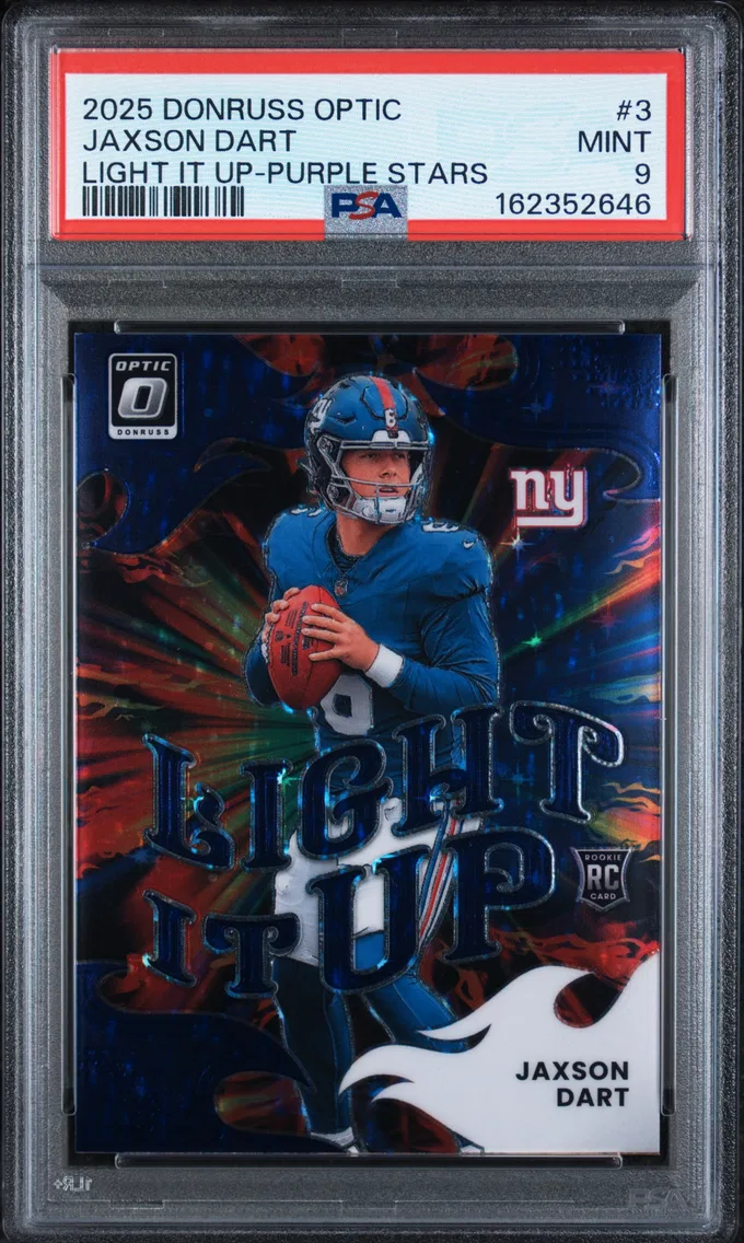 2025 #3 Jaxson Dart PSA 9 Panini Donruss Optic Light It Up