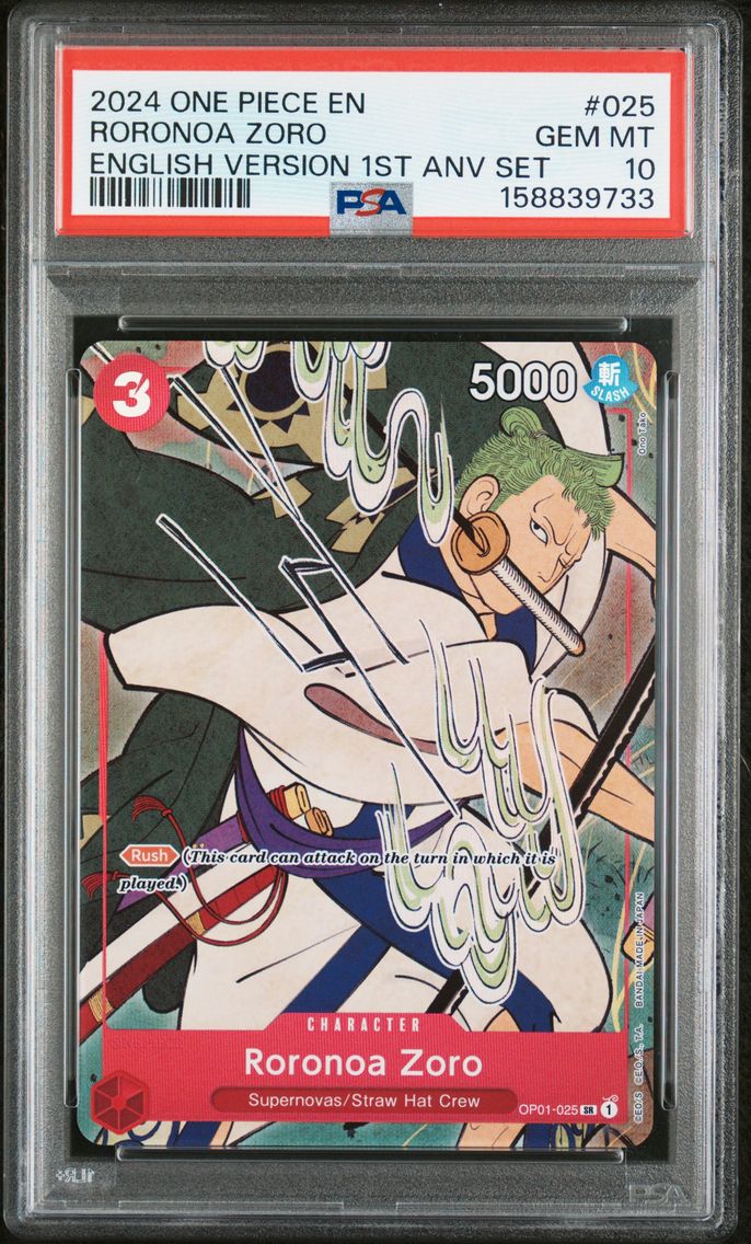 2024 #025 Roronoa Zoro PSA 10 On