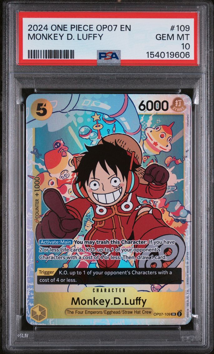 2024 #109 Monkey D. Luffy PSA 10 One Piece OP07-500 Years in the Future