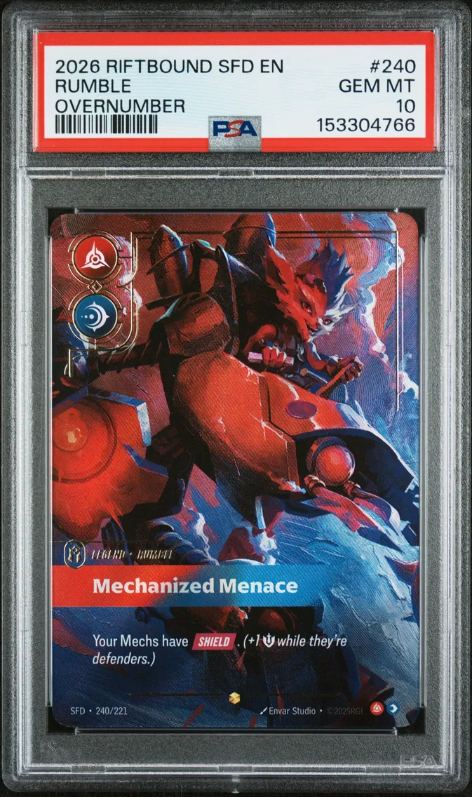 2026 #240 Rumble - Mechanized Menace PSA 10 Riftbound: League of Legends Sfd-Spiritforged