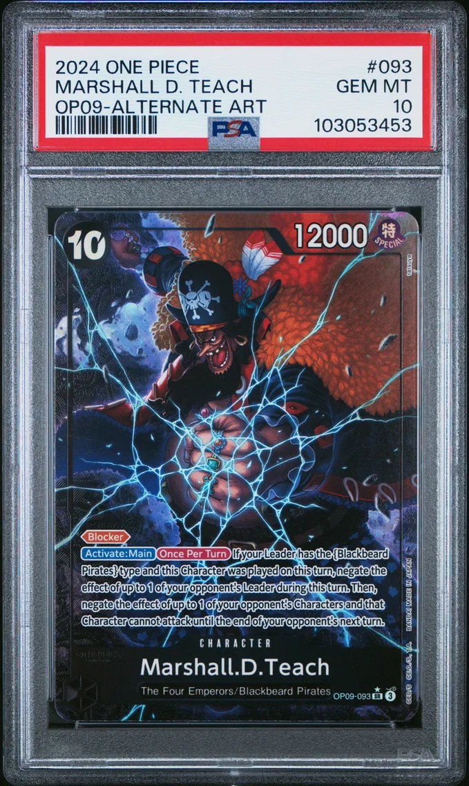 2024 #093 Marshall D. Teach PSA 10 One Piece OP09-Emperors in the New World