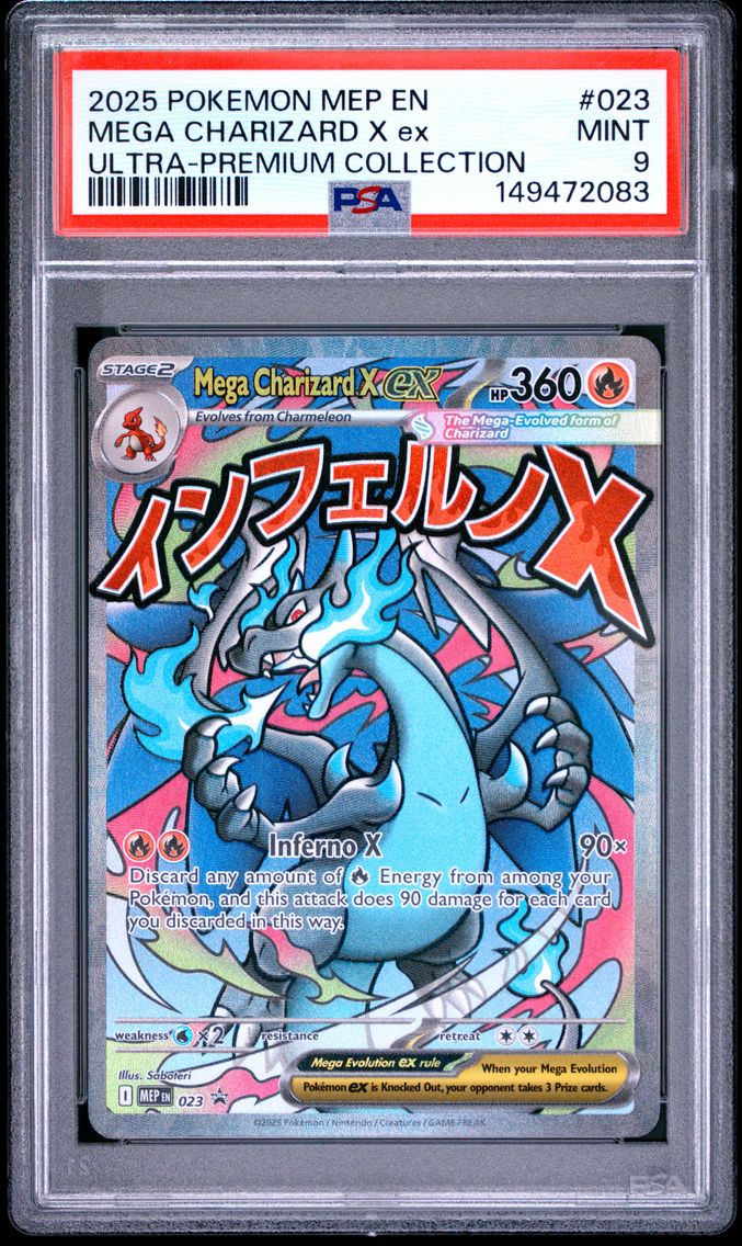 2025 #023 Mega Charizard X EX PSA 9 Mep EN-Me Black Star Promo