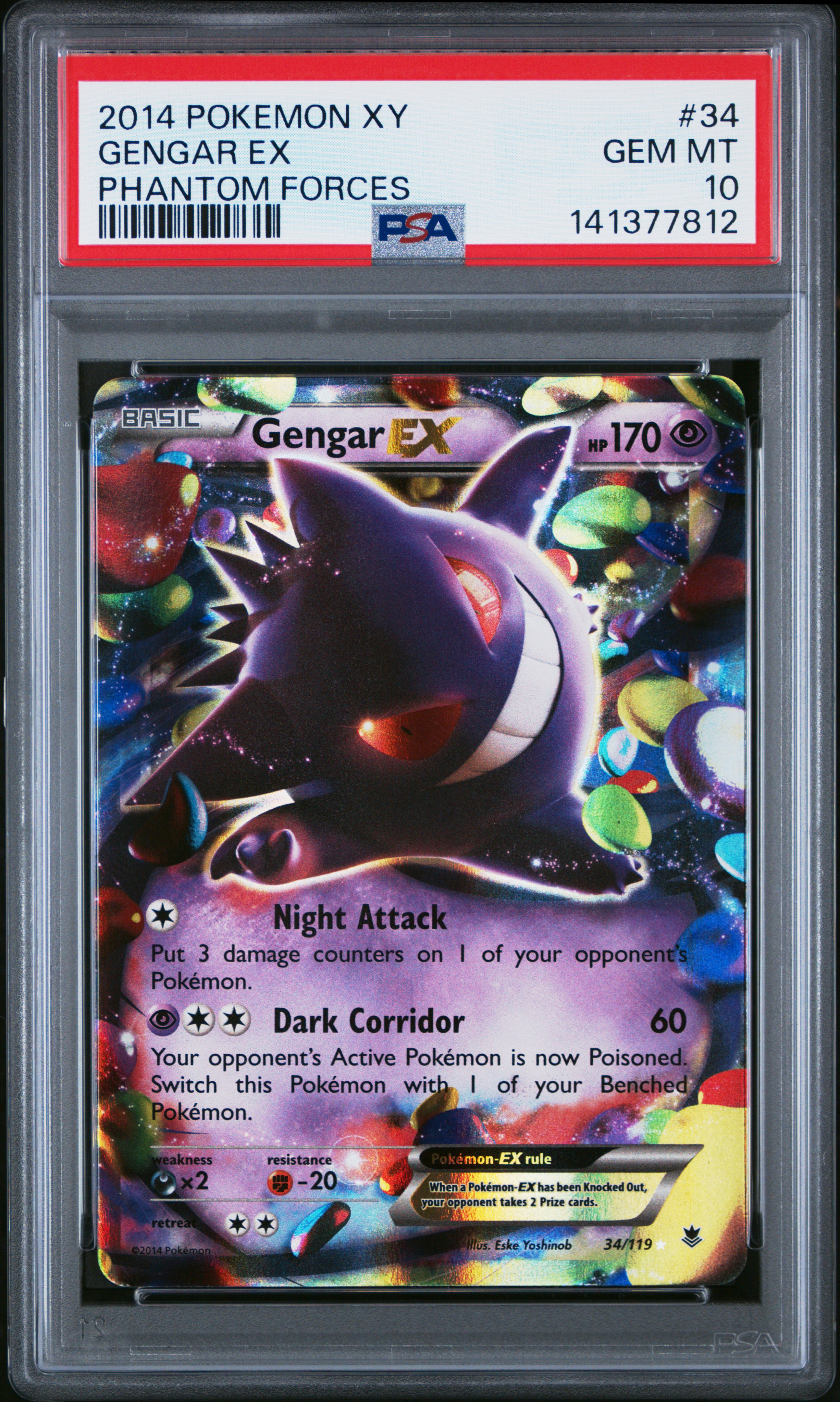 2014 #34 Gengar Ex PSA 10 Xy Phantom Forces