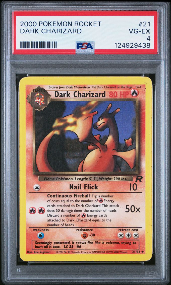2000 #21 Dark Charizard PSA 4 Rocket
