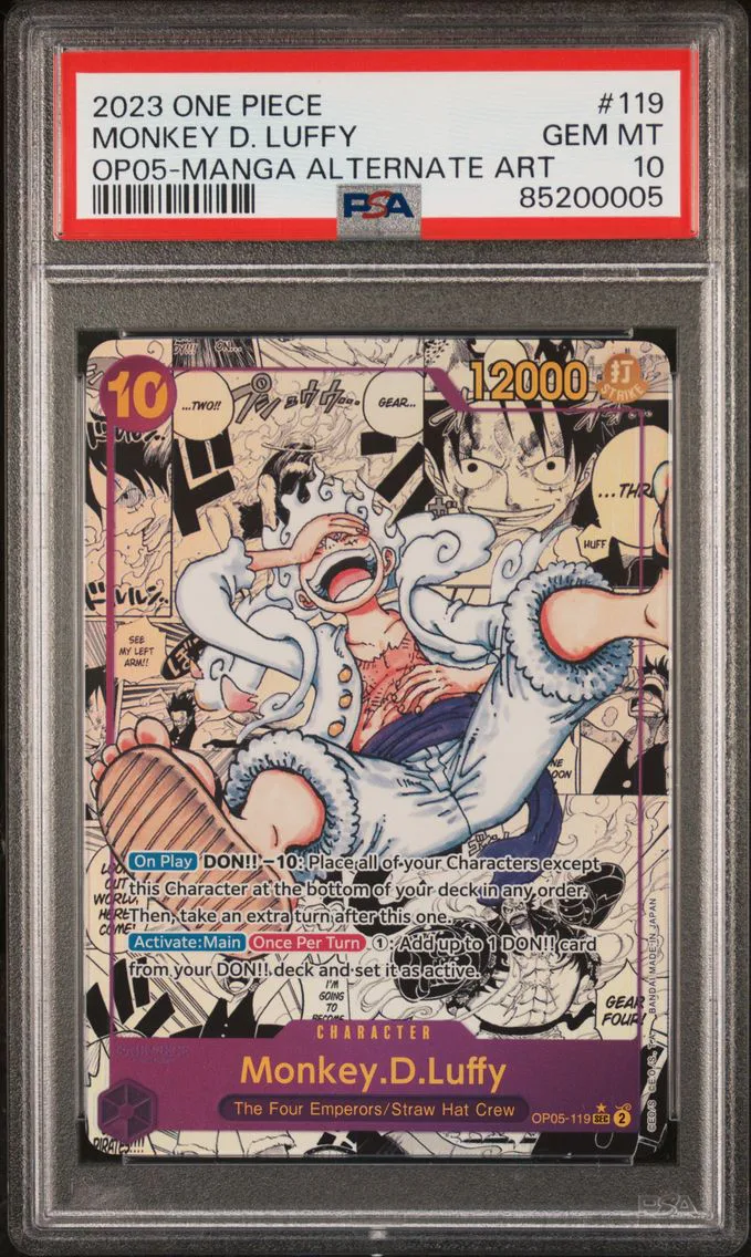 2023 #119 Monkey D. Luffy PSA 10 One Piece OP05-Awakening of the New Era