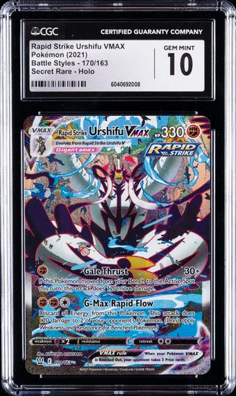 2021 #170 Full Art/Rapid Strike Urshifu Vmax CGC 10 Sword & Shield Battle Styles Pokemon