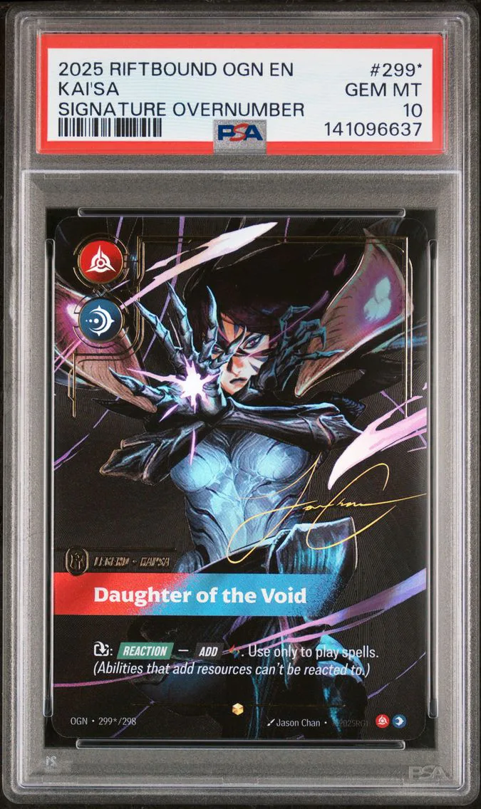 2025 #299* Kai'SA - Daughter of the Void PSA 10 Riftbound: League of Legends Ogn-Origins Pokemon