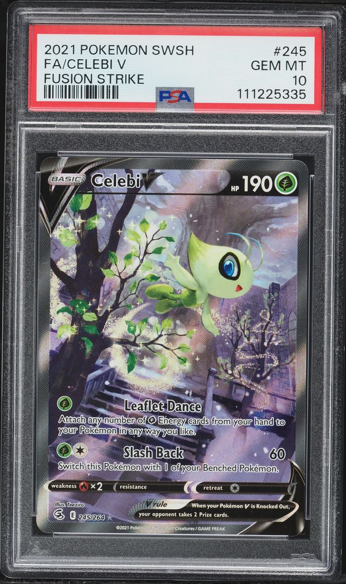 2021 #245 Full Art/Celebi V PSA 10 Sword & Shield Fusion Strike Pokemon