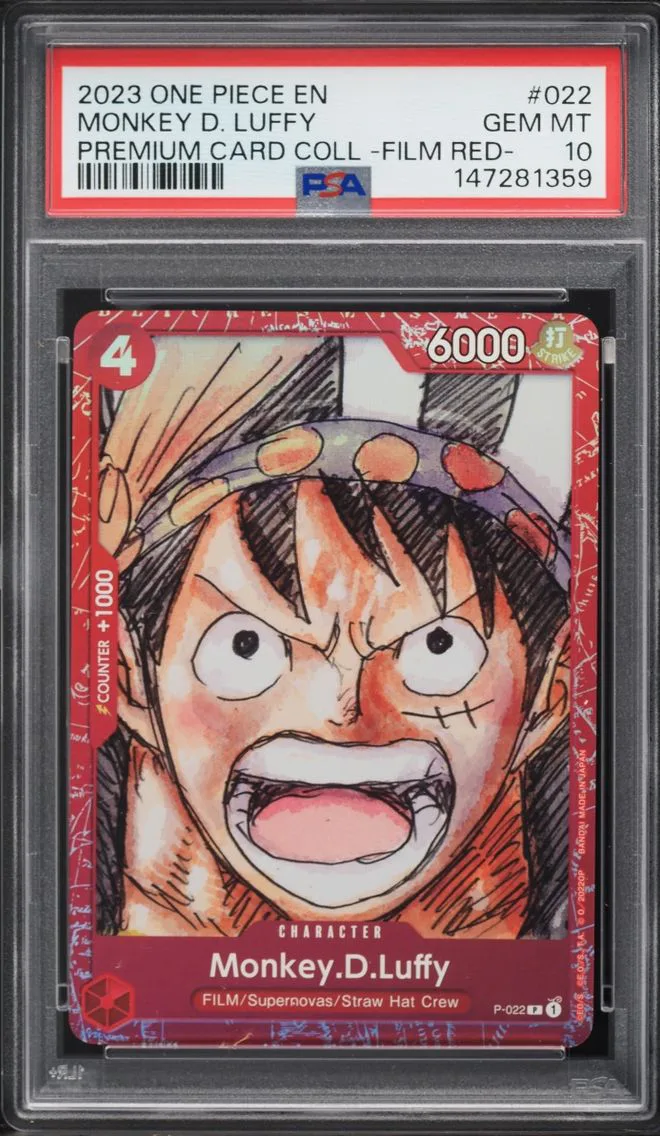 2023 #P-022 Monkey D. Luffy PSA 10 One Piece Premium Collection Film Red