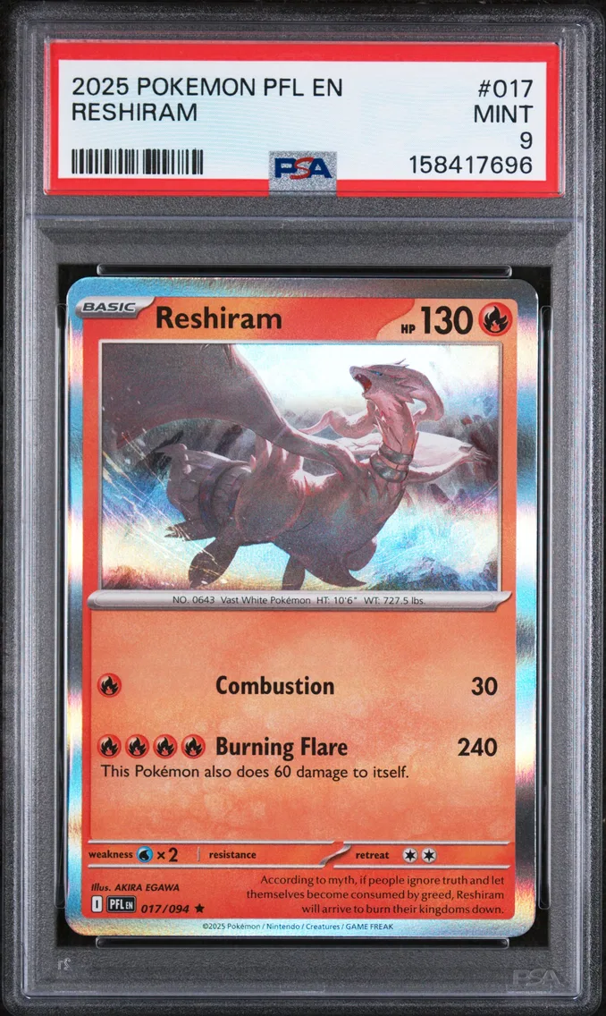 2025 #017 Reshiram PSA 9 Pfl EN-Phantasmal Flames