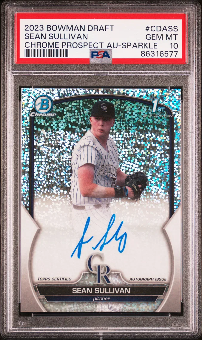 2023 #CDASS Sean Sullivan PSA 10 Bowman Draft Chrome Prospect Autograph