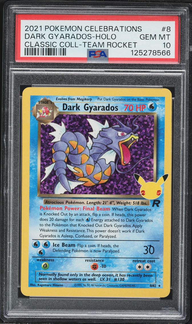 2021 #8 Dark Gyarados-Holo PSA 10 Celebrations Classic Collection Pokemon