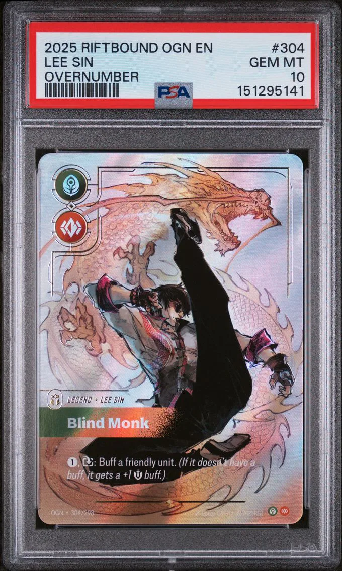 2025 #304 Lee Sin - Blind Monk PSA 10 Riftbound: League of Legends Ogn-Origins