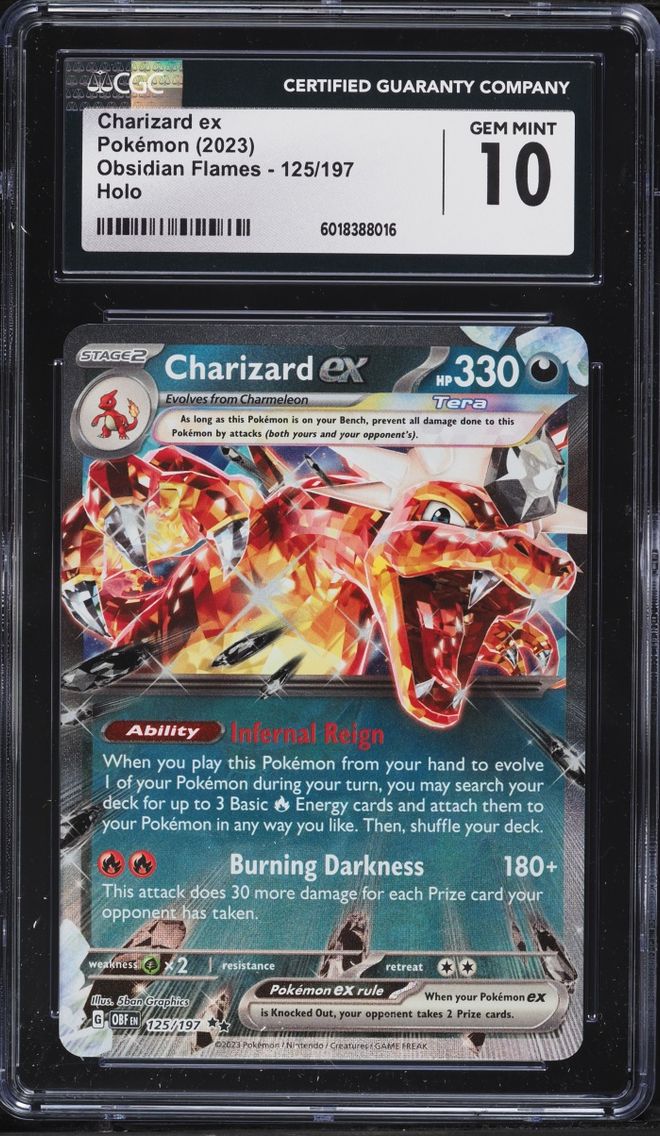2023 Pokemon Scarlet & Violet Obsidian Flames Holo Charizard EX #125 CGC 10 GEM MINT