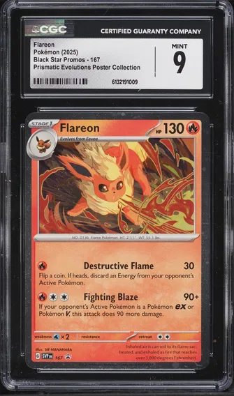 2025 #167 SV Promo Prismatic Evolutions Poster Collection Flareon MINT CGC 9 Pokemon