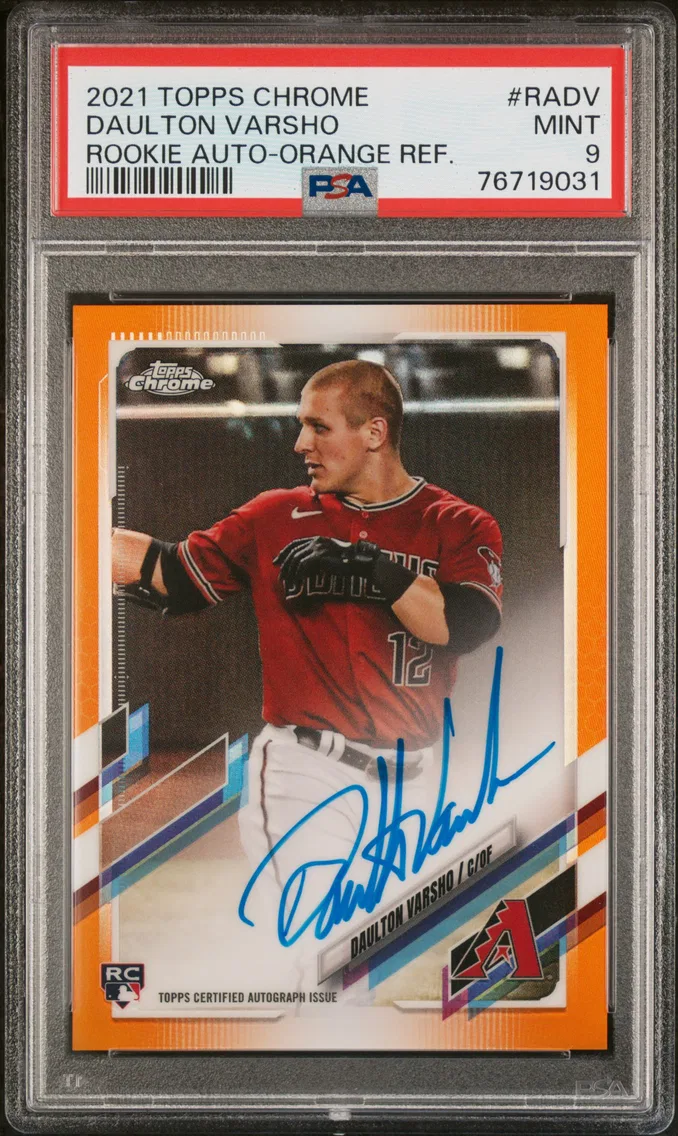 2021 #RADV Daulton Varsho PSA 9 Topps Chrome Rookie Autographs