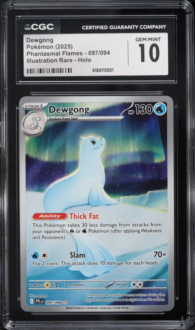 2025 #97 Dewgong CGC 10 Pokemon Mega Evolution Phantasmal Flames IR