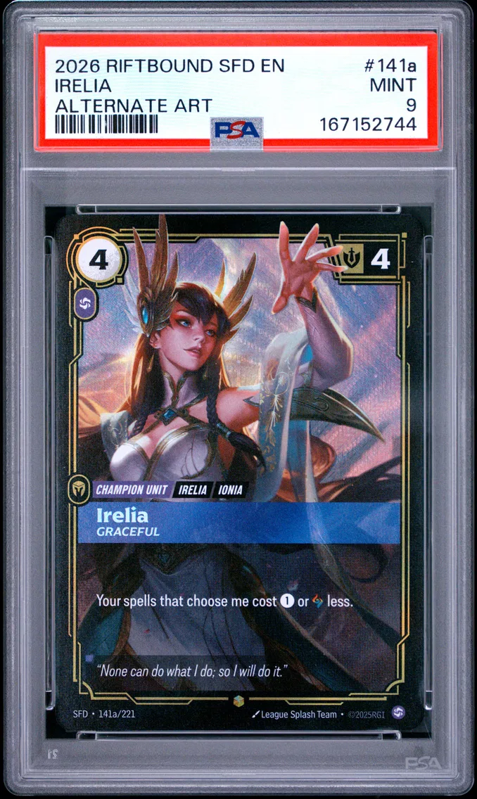 2026 #141a Irelia - Graceful PSA 9 Riftbound: League of Legends Sfd-Spiritforged