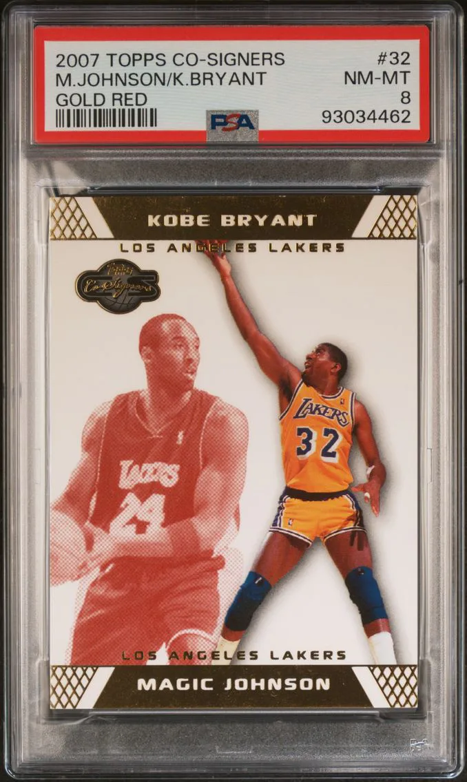 2007 #32 Kobe Bryant/Magic Johnson PSA 8 Topps CO-Signers