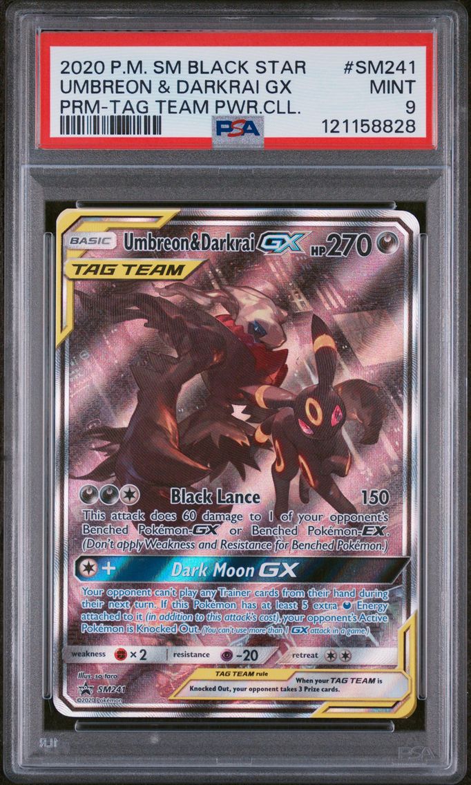 2020 #SM241 Umbreon & Darkrai GX PSA 9 SM Black Star Promo Pokemon