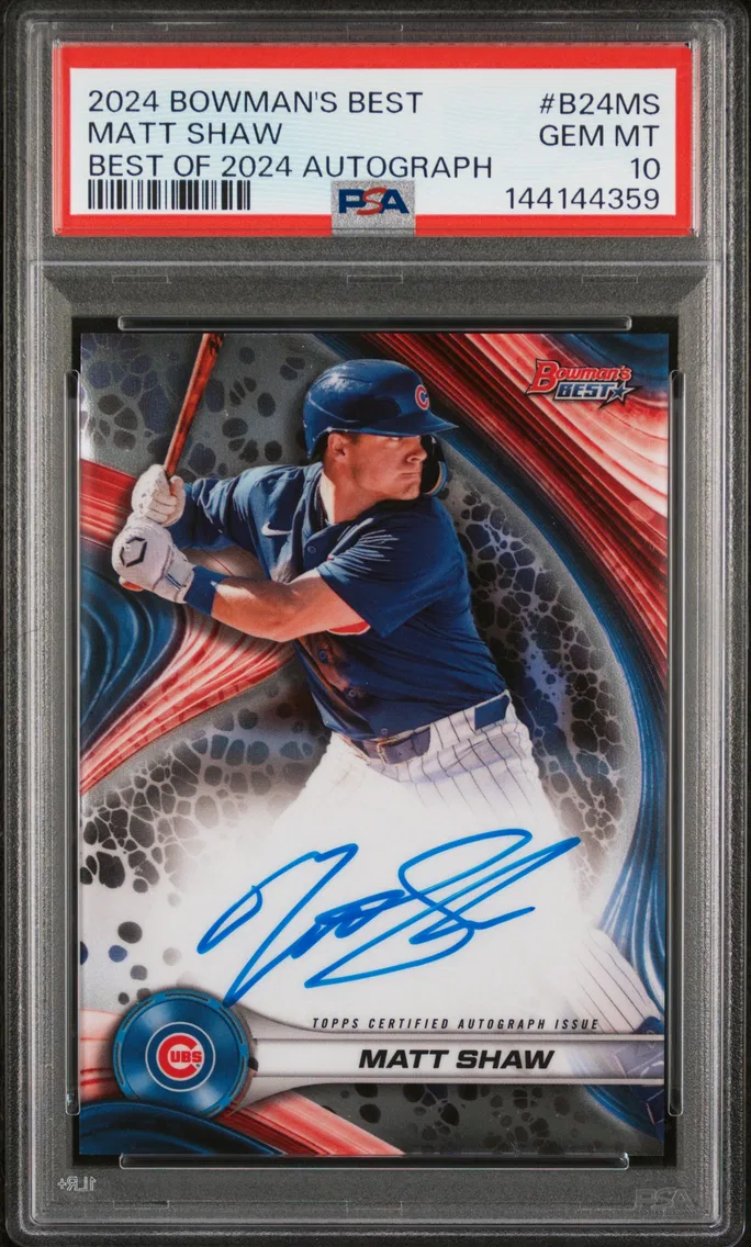 2024 #B24MS Matt Shaw PSA 10 Bowman's Best Best of 2024 Autographs