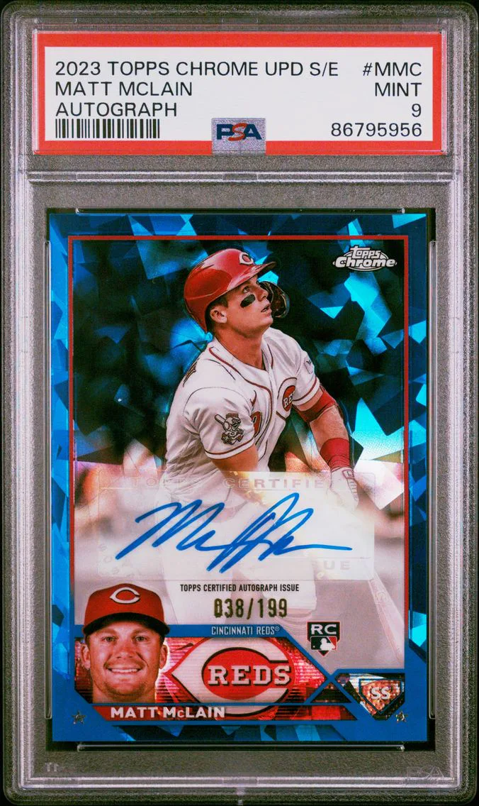 2023 #MMC Matt Mclain PSA 9 Topps Chrome Update Sapphire Edition Autograph