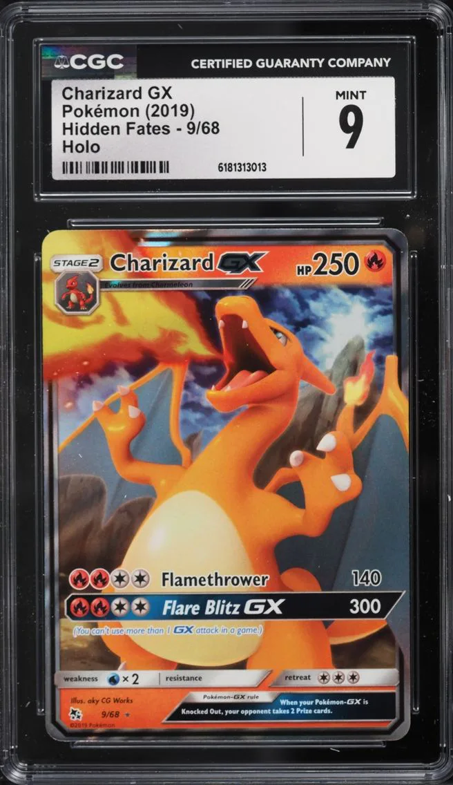 2019 Pokemon Sun & Moon Hidden Fates Holo Charizard Gx #9 CGC 9 MINT