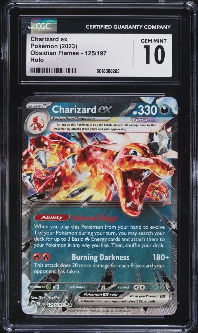 2023 Pokemon Scarlet & Violet Obsidian Flames Holo Charizard Ex #125 CGC 10 GEM MINT