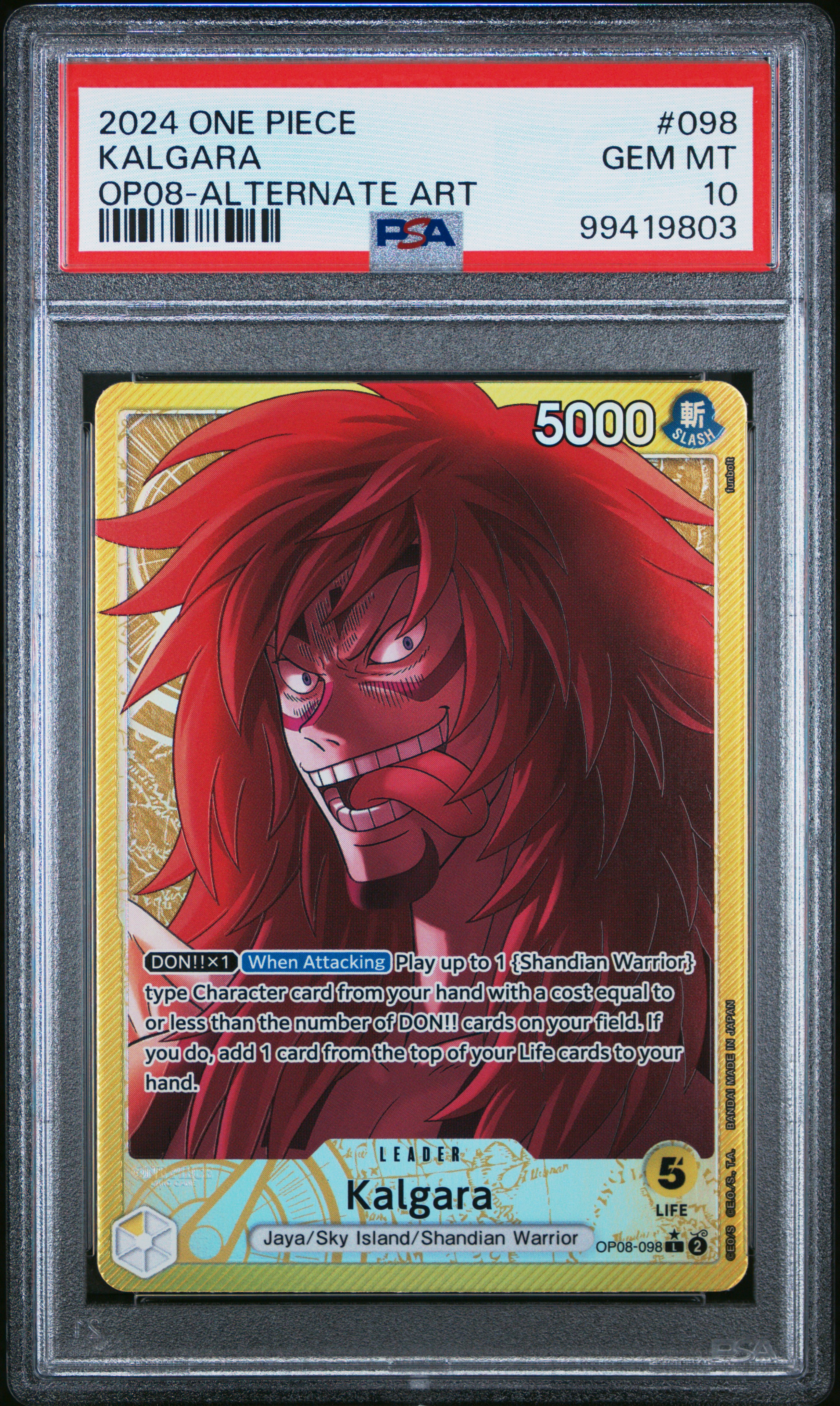 2024 #098 Kalgara PSA 10 One Piece Op08-Two Legends