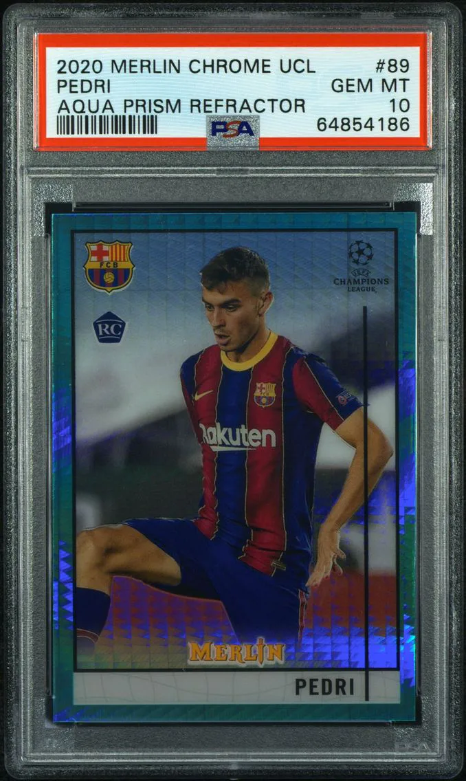 2020 #89 Pedri PSA 10 Topps Merlin Chrome UEFA Champions League