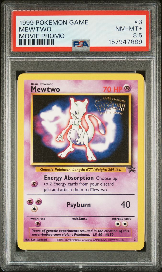 1999 #3 Mewtwo PSA 8.5 Game Movie