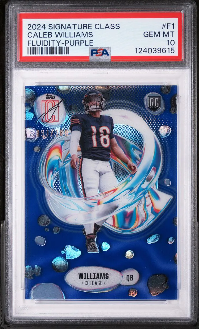 2024 #F1 Caleb Williams PSA 10 Purple Topps Signature Class Fluidity Football