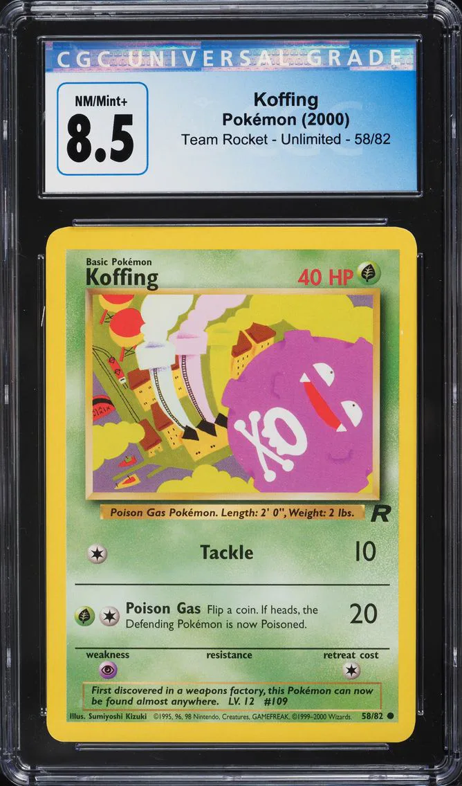 2000 #58 TEAM ROCKET KOFFING CGC 8.5 POKEMON