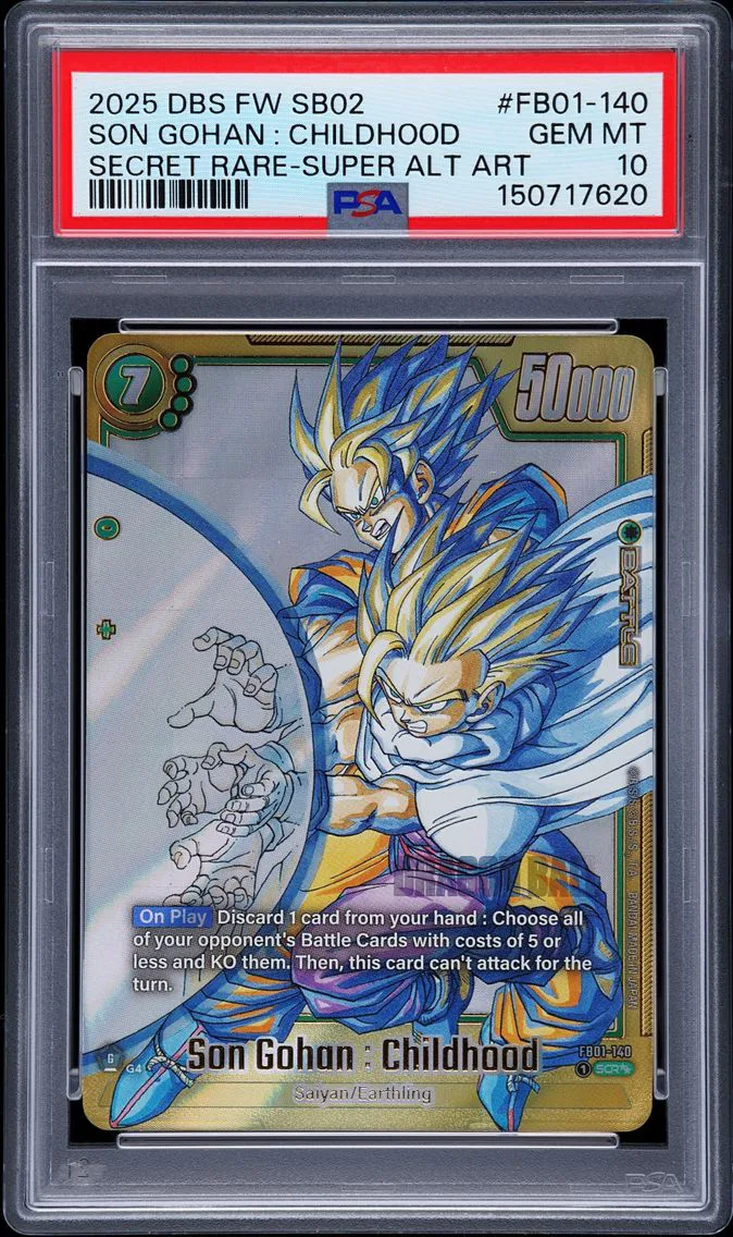 2025 #FB01-140 Son Gohan : Childhood PSA 10 Dragon Ball Super Card Game Fusion World Manga Booster 02 Pokemon