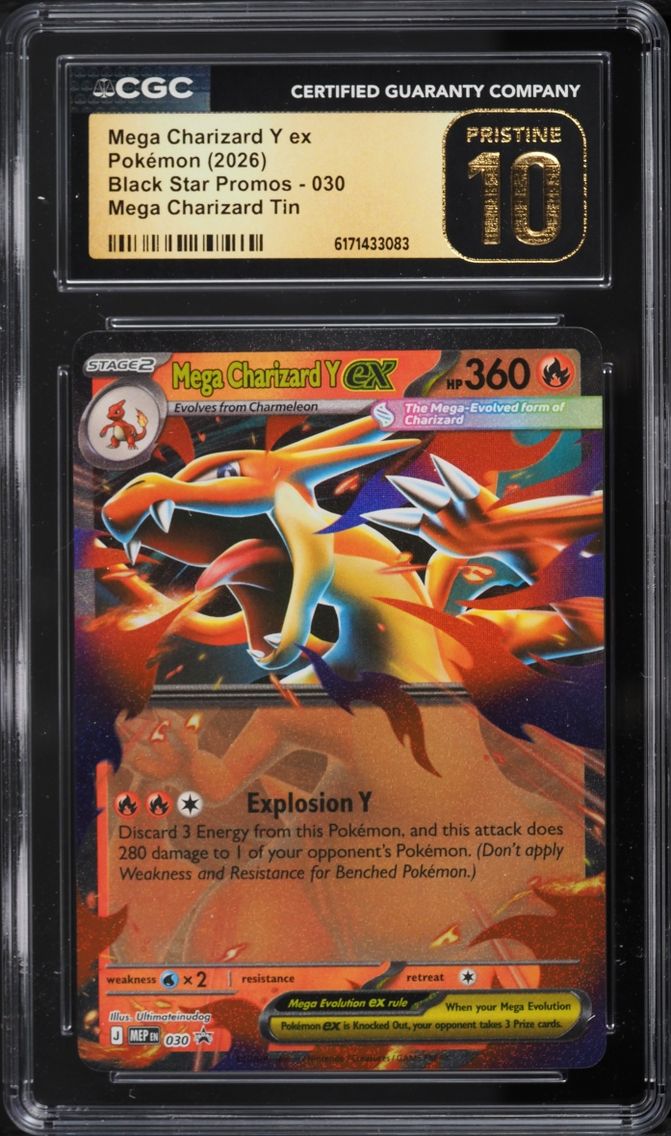 2026 Pokemon Mega Evolution Promo Tin Mega Charizard Y Ex #30 CGC 10 PRISTINE