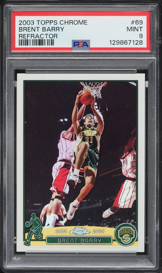 2003 #69 Brent Barry PSA 9 Topps Chrome Refractor