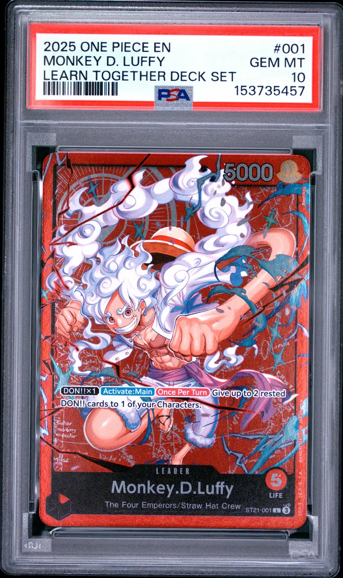 2025 #001 Monkey D. Luffy PSA 10 One Piece Learn Together Deck Set