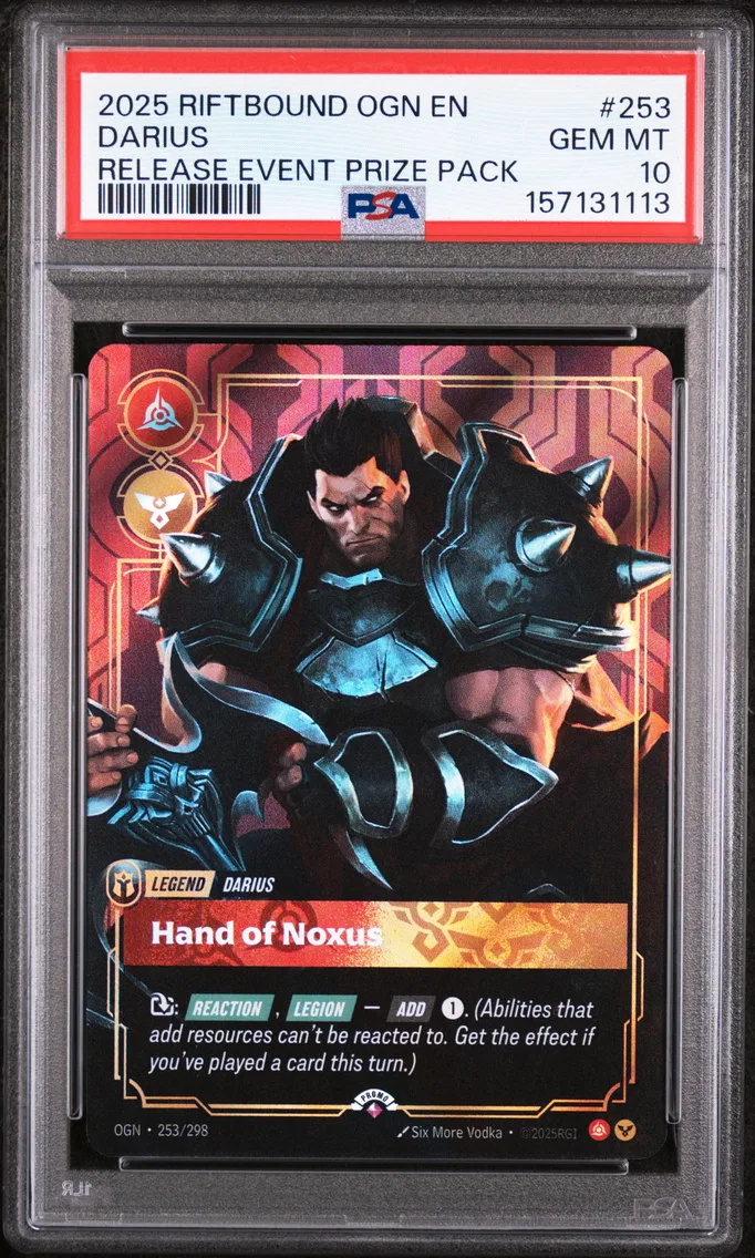 2025 #253 Darius - Hand of Noxus PSA 10 Riftbound: League of Legends Ogn-Origins