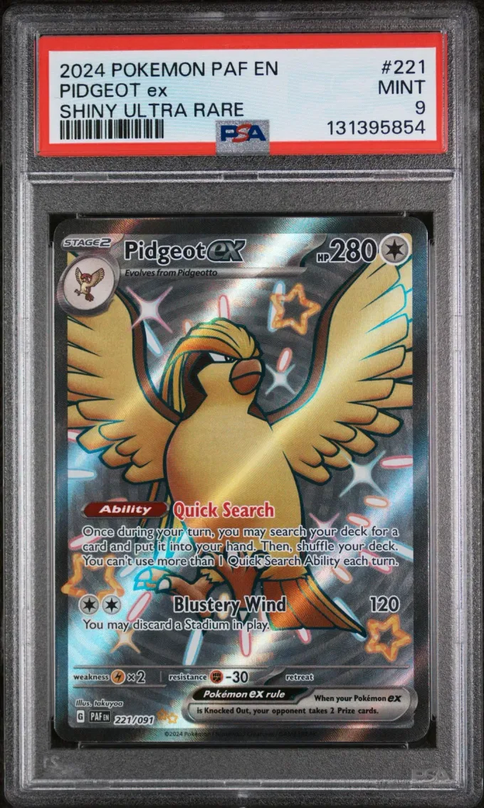 2024 #221 Pidgeot EX PSA 9 Paf E