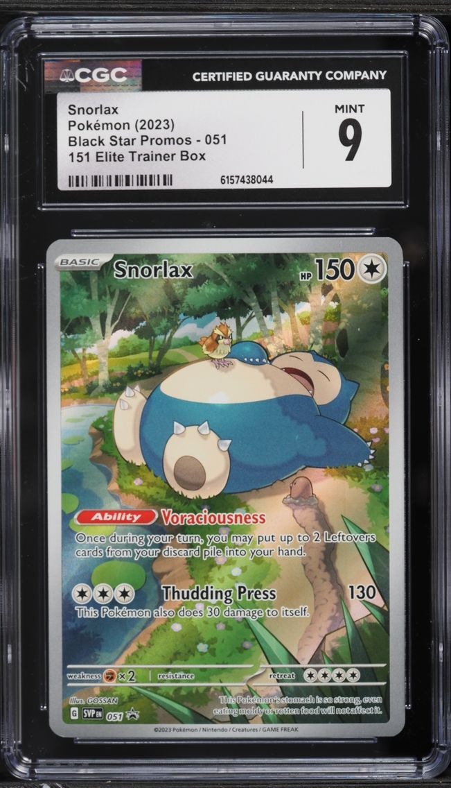 2023 Pokemon Scarlet & Violet Black Star Promo 151 ETB Full Art Snorlax #51 CGC 9 MINT