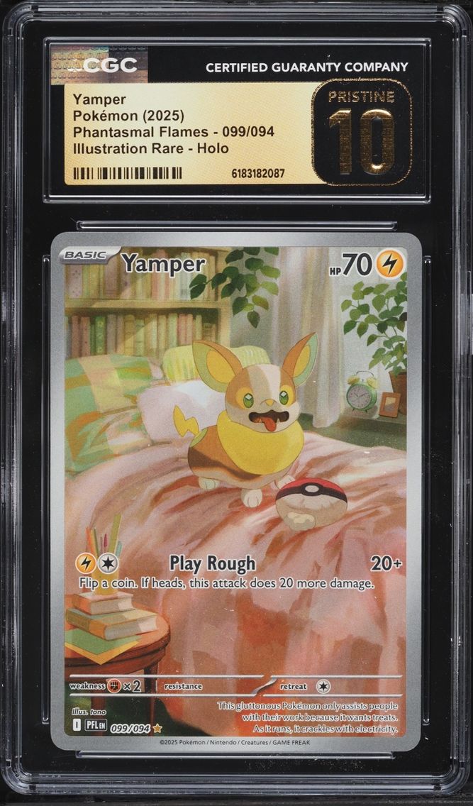 2025 #99 Yamper CGC 10 Pokemon Mega Evolution Phantasmal Flames IR