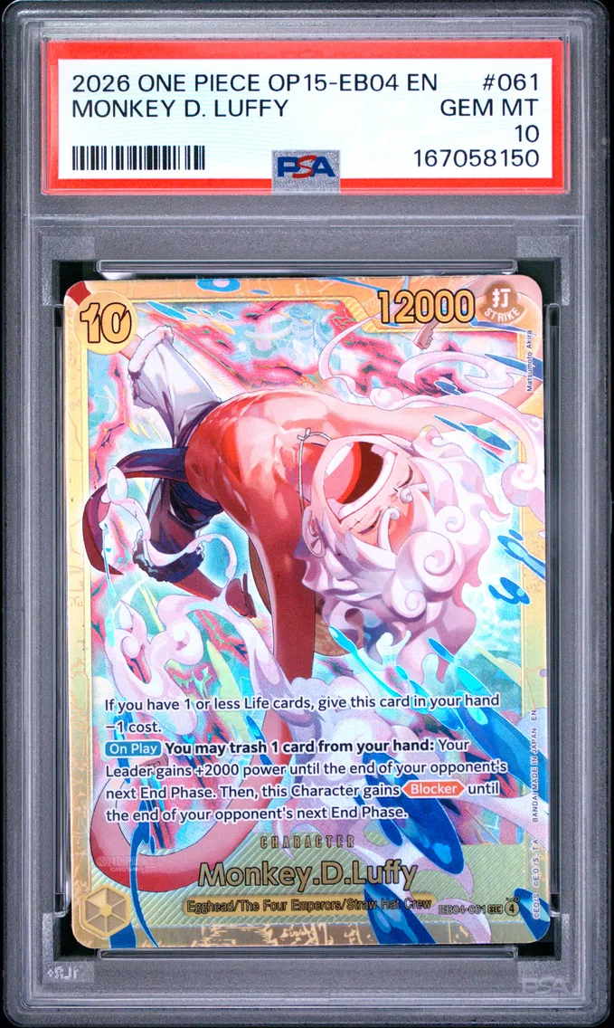 2026 #061 Monkey D. Luffy PSA 10 One Piece OP15-EB04-Adventure on Kami's Island