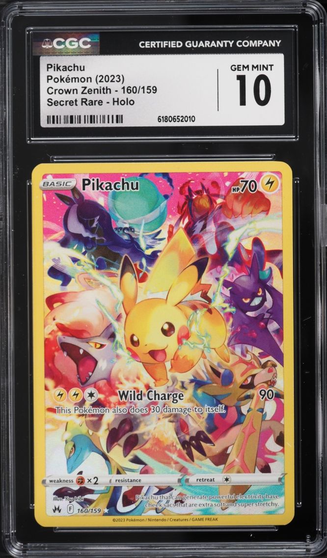 2023 Pokemon Sword & Shield Crown Zenith SEC Pikachu #160 CGC 10 GEM MINT