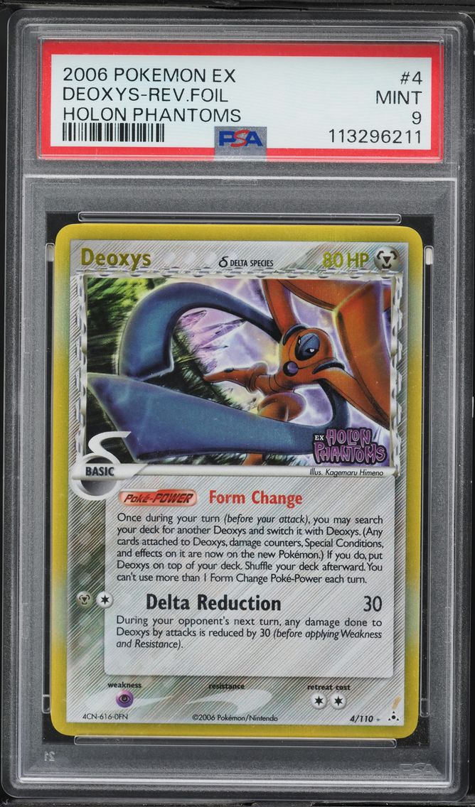 2006 #4 Deoxys-Reverse Foil PSA 9 EX Holon Phantoms Pokemon