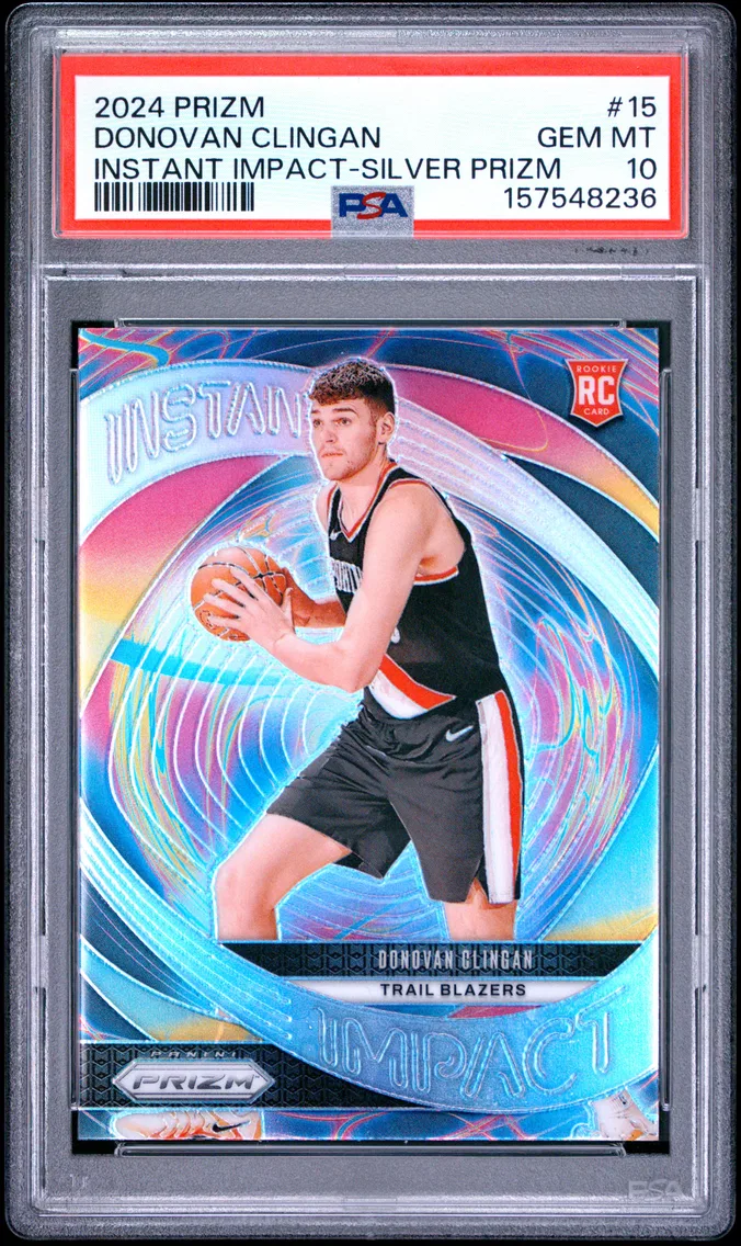 2024 #15 Donovan Clingan PSA 10 Panini Prizm Instant Impact