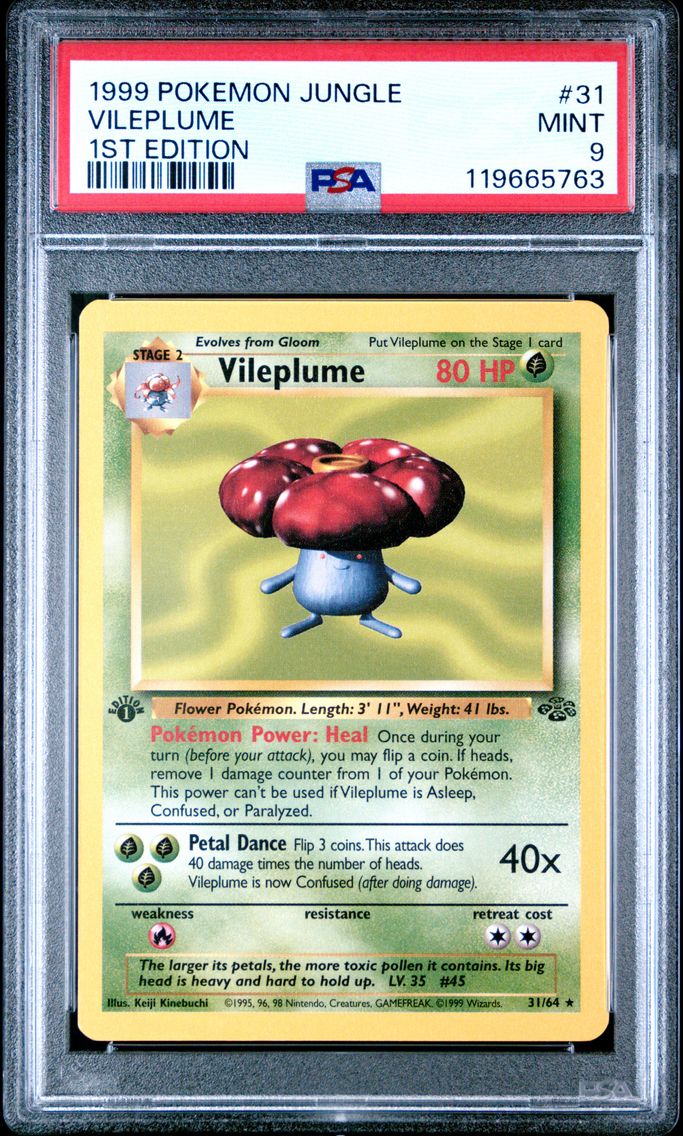 1999 #31 Vileplume 1st Edition PSA 9 Jungle Pokemon