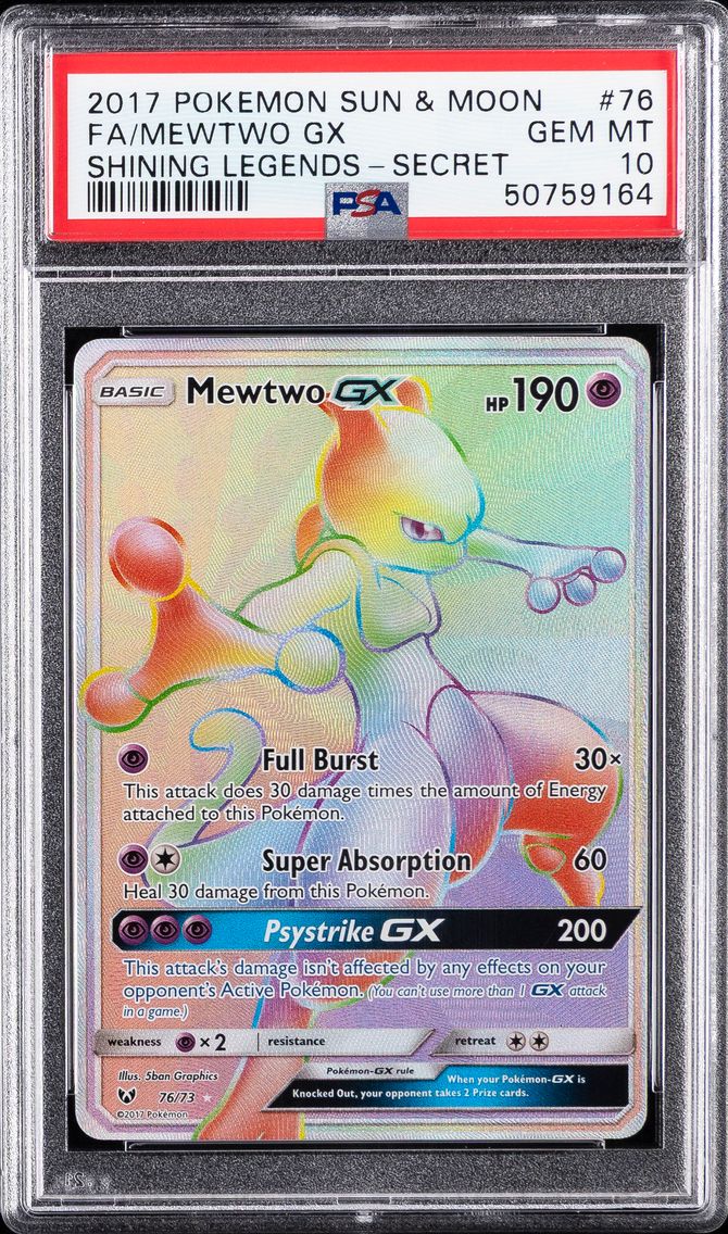 2017 #76 Full Art/Mewtwo GX PSA